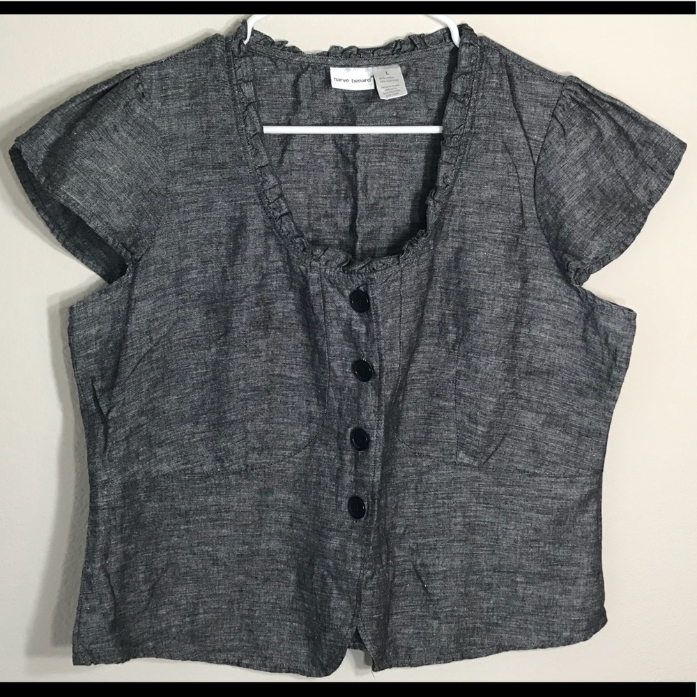 Harve Bernard Women linen L Cap scoop